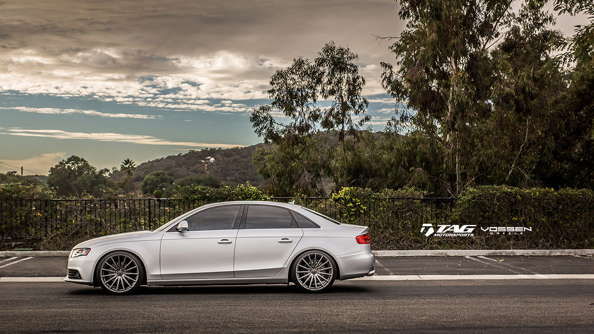 B8 Audi A4 On Polished Graphite 20 Vossen Vfs 2 S Tag Motorsports